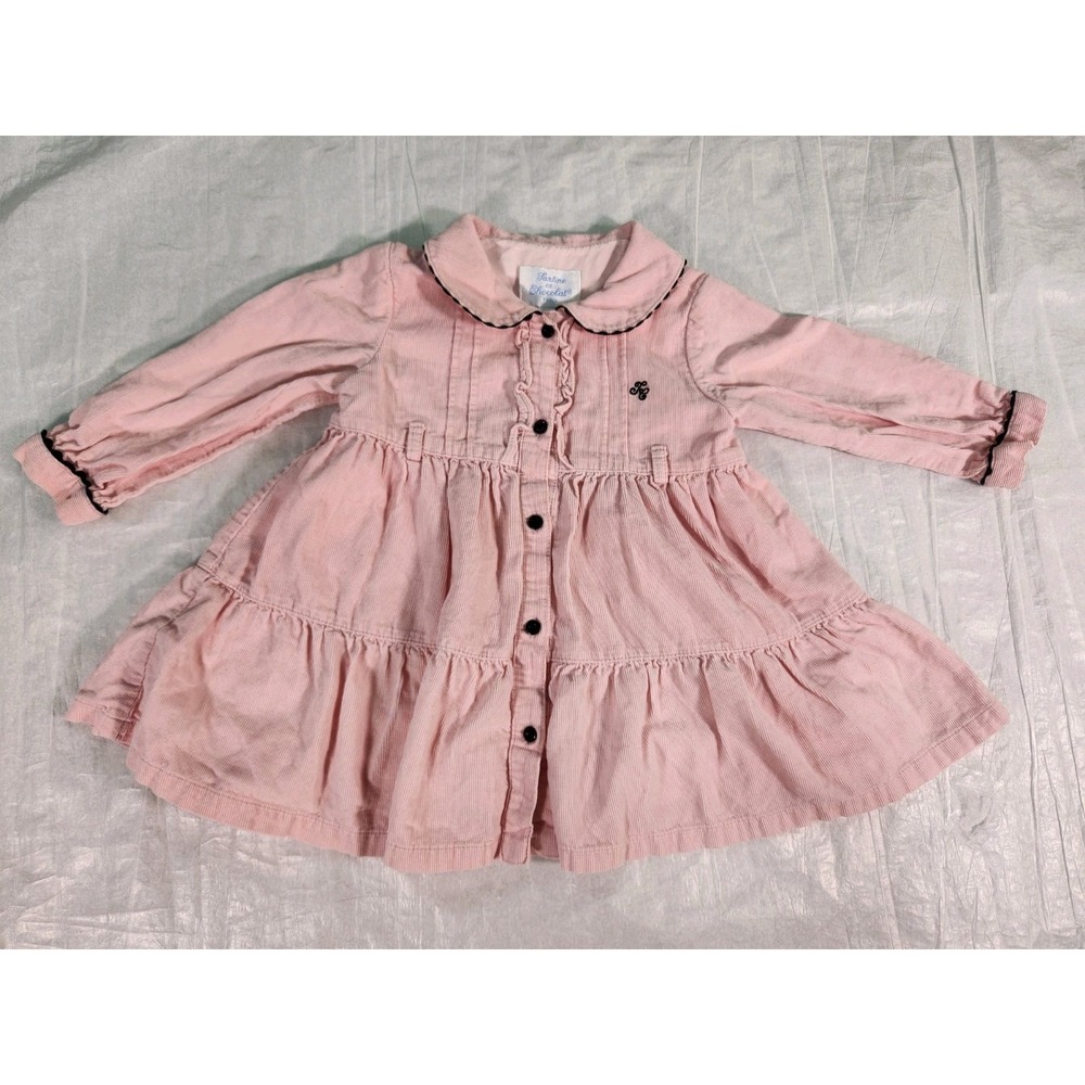 tartine et chocolat Baby Girls Dress 18 Months 90 Cm Pink corduroy Boutique